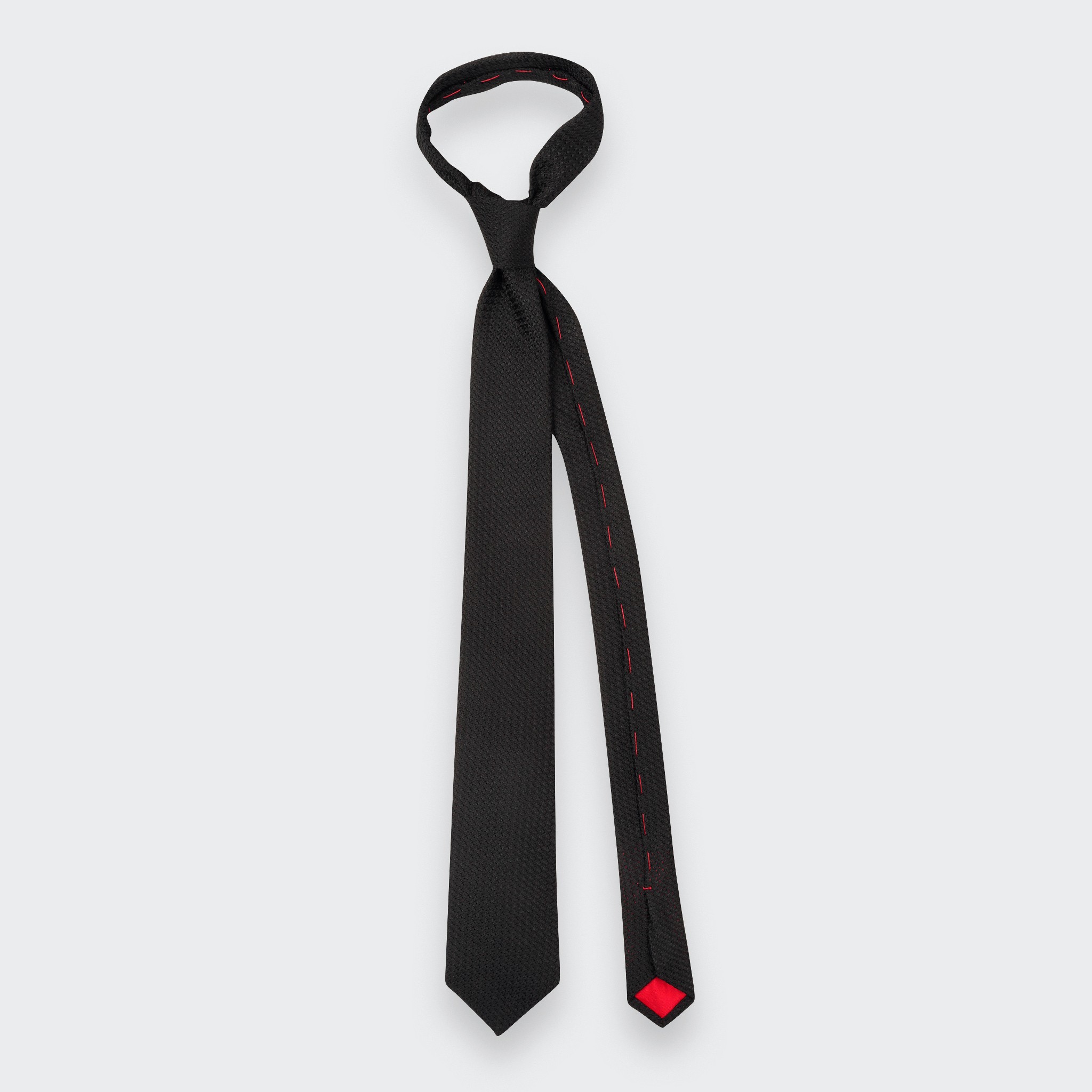 Black Silk Grenadine Tie - Cinabre Paris