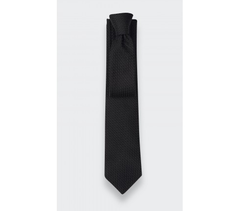 Black Silk Grenadine Tie - Cinabre Paris