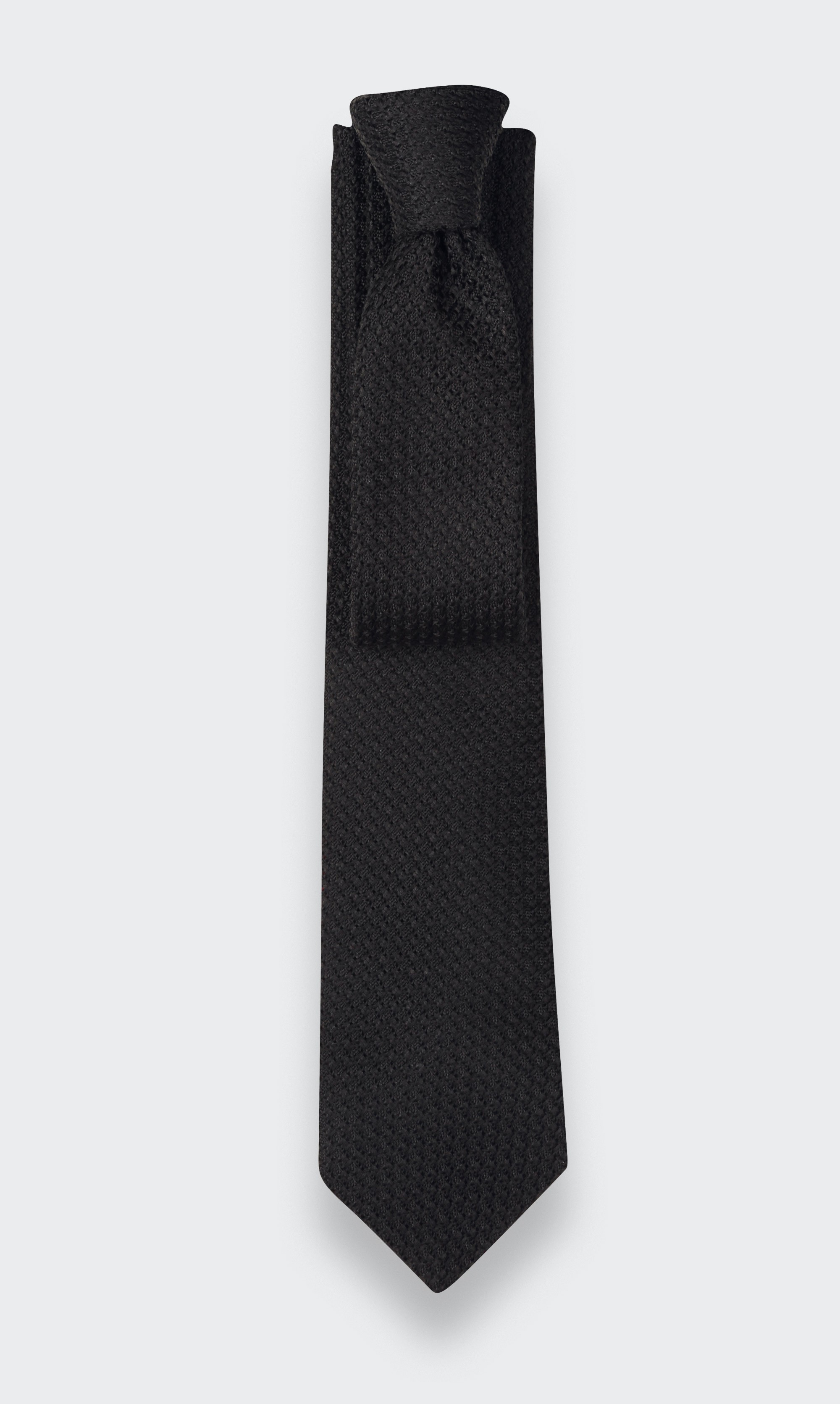 Black Silk Grenadine Tie - Cinabre Paris