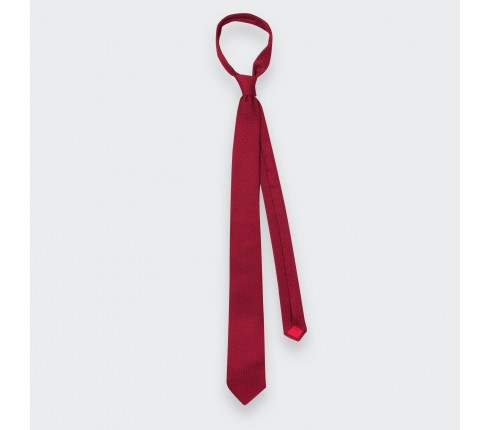 Red Silk Grenadine Tie - Cinabre Paris