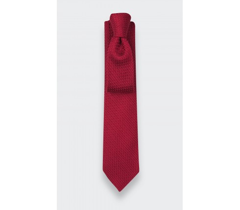 Red Silk Grenadine Tie - Cinabre Paris