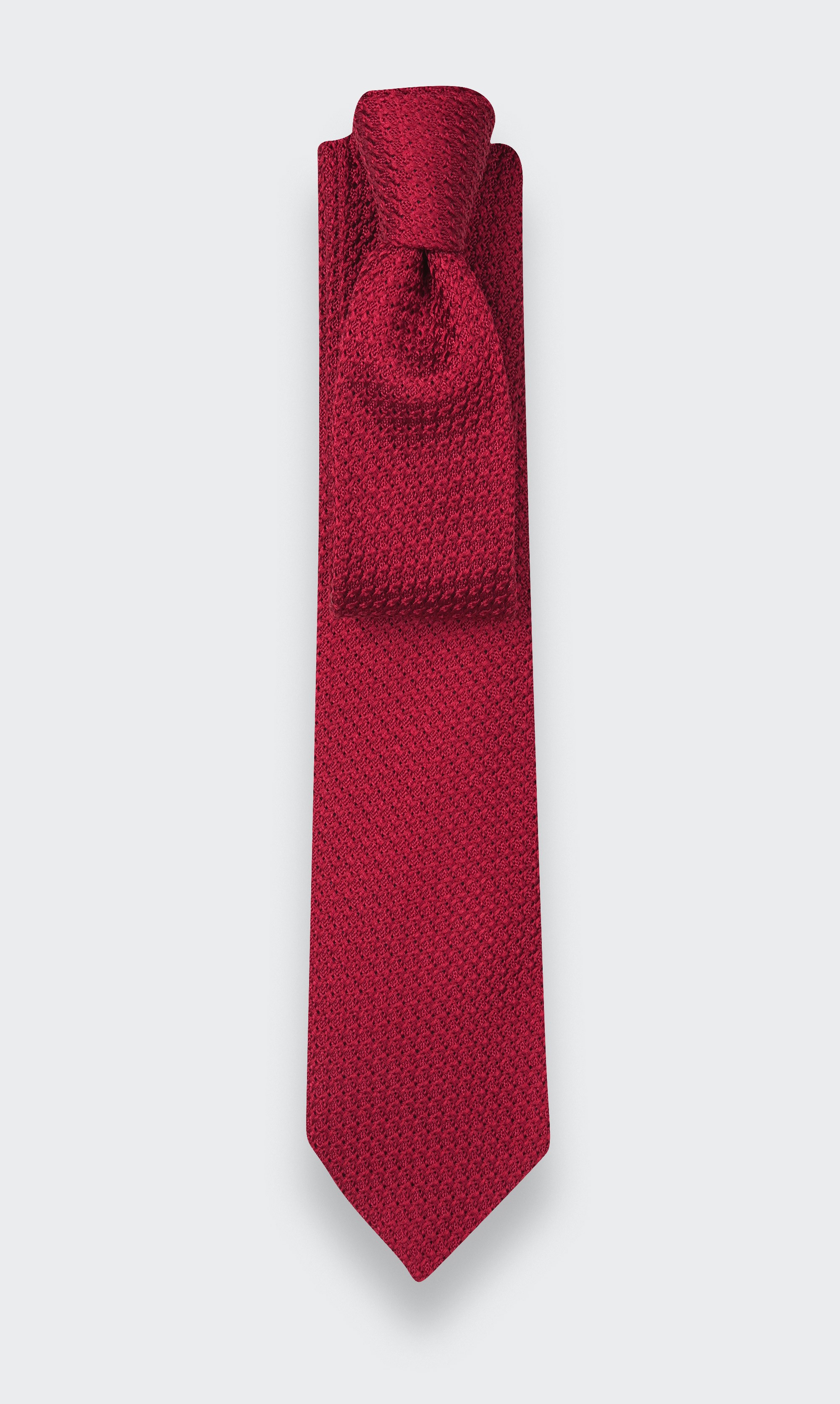 Red Silk Grenadine Tie - Cinabre Paris