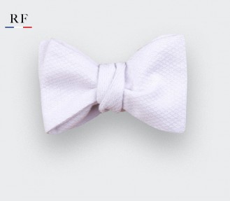 White Coton Piqué Bow Tie