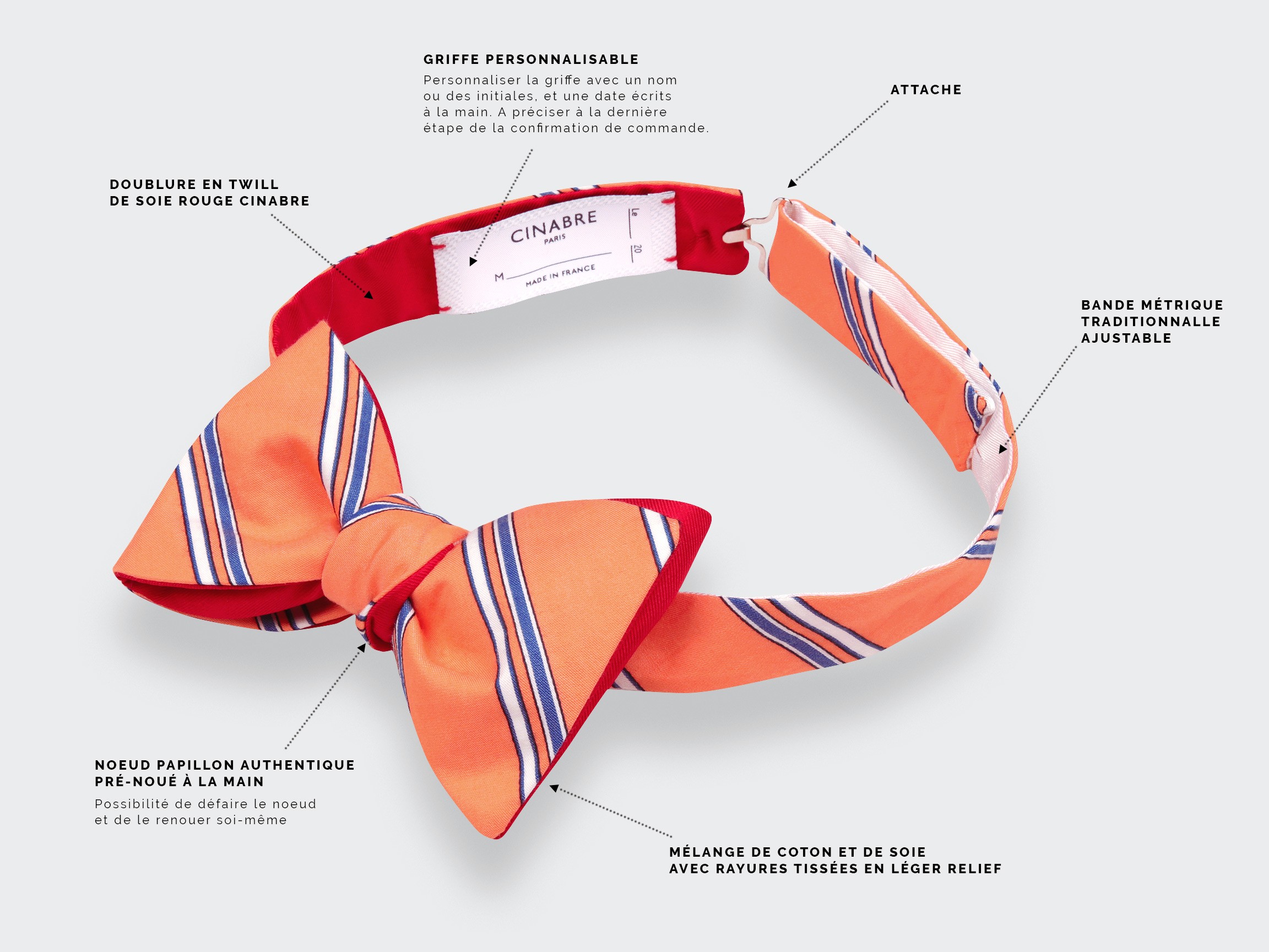 Orange Club bow tie - Cinabre Paris