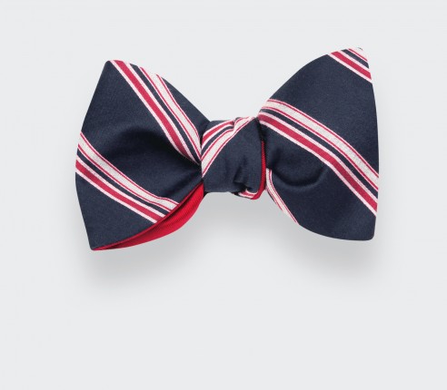 Navy and Red Club Bow Tie - Cinabre Paris