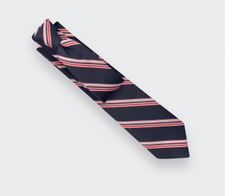 Navy and Red Club Tie - Cinabre Paris