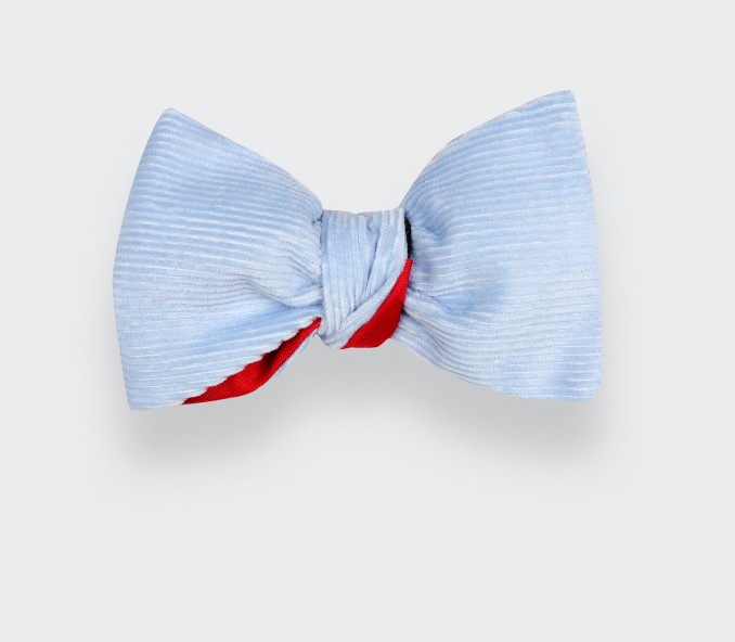 Sky Blue Velvet Bow Tie - Cinabre Paris