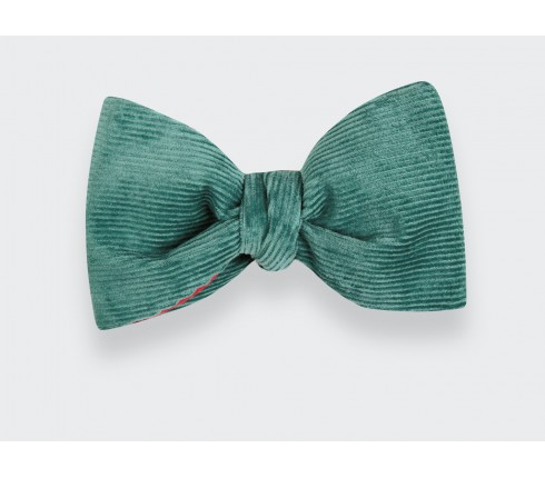 Sea Green Velvet Bow Tie - Cinabre Paris