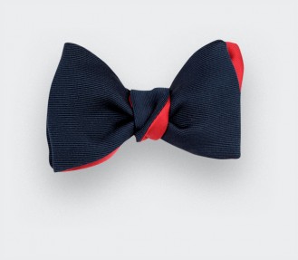 Blue Faille Bow Tie - handmade by Cinabre Paris