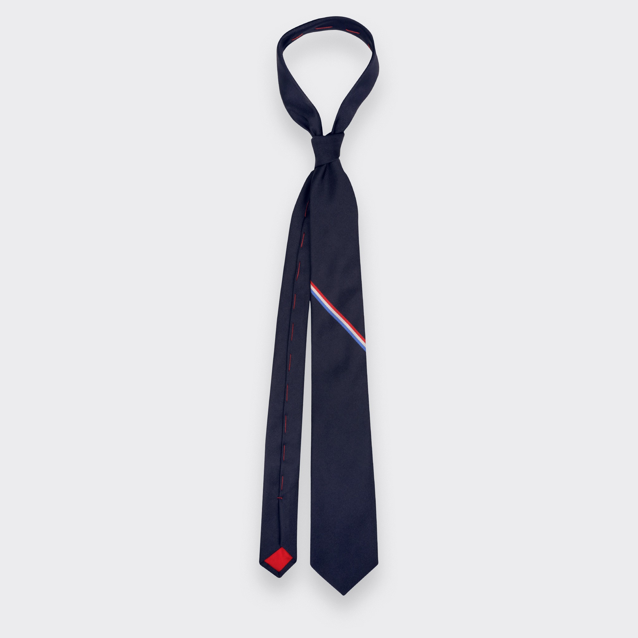 French Single Stripe Tie - Cinabre Paris