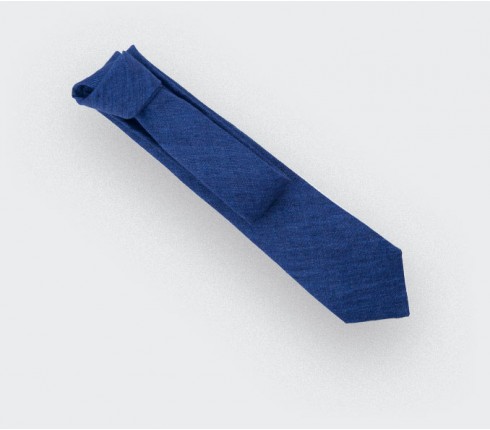 Navy Blue linen tie - Handmade in France - Cinabre Paris