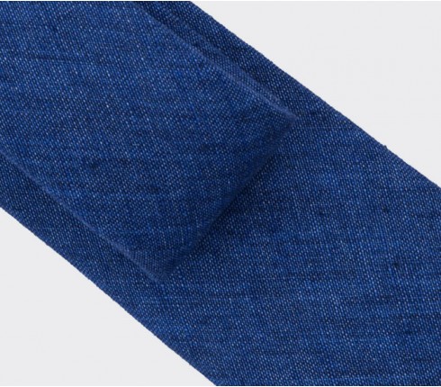 Navy Blue linen tie - Handmade in France - Cinabre Paris