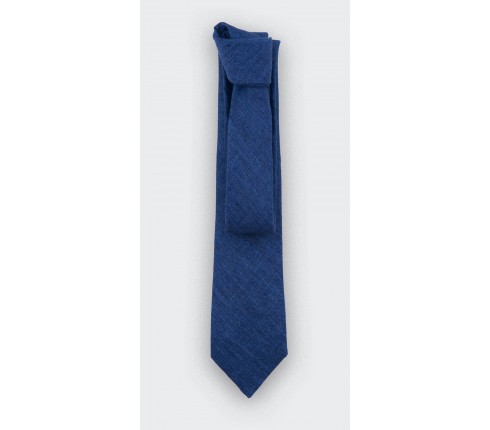 Navy Blue linen tie - Handmade in France - Cinabre Paris