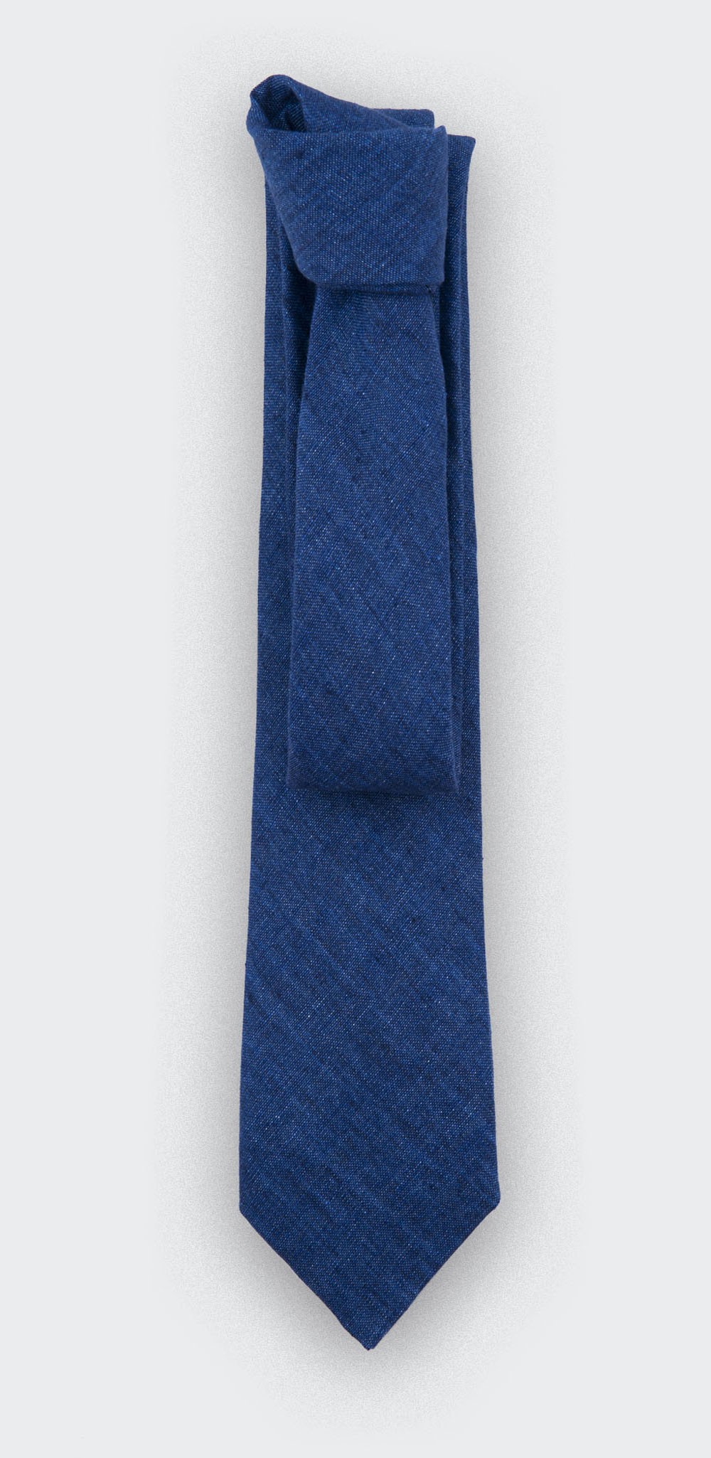 Navy Blue linen tie - Handmade in France - Cinabre Paris