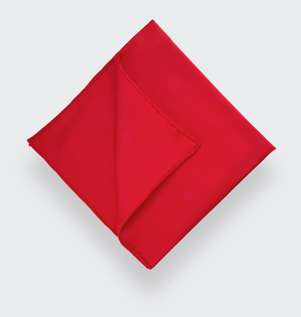 CINABRE Paris - Pocket Square - Twill Rouge - Handmade