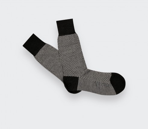 Chaussettes Chevron Anthracite - Cinabre paris