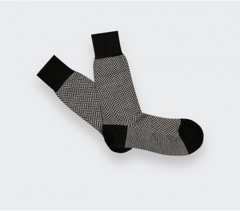 Anthracite herringbone Socks - Pantherella