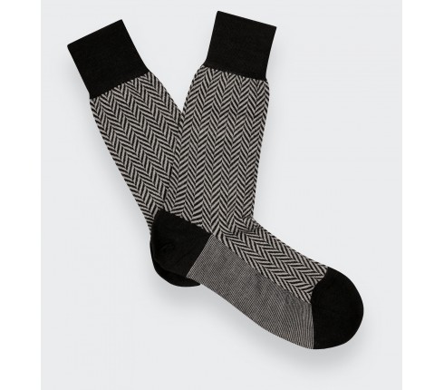 Anthracite herringbone Socks - Pantherella