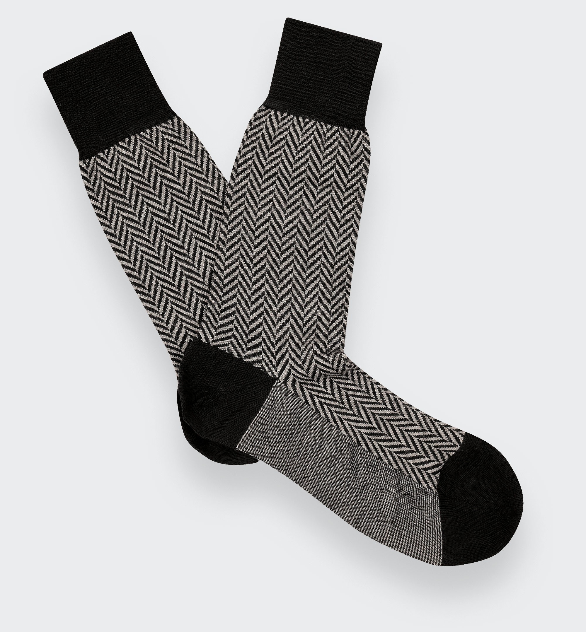 Anthracite herringbone Socks - Pantherella