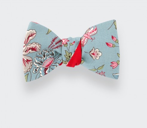 Sky Blue Flower Bow Tie - Cinabre Paris