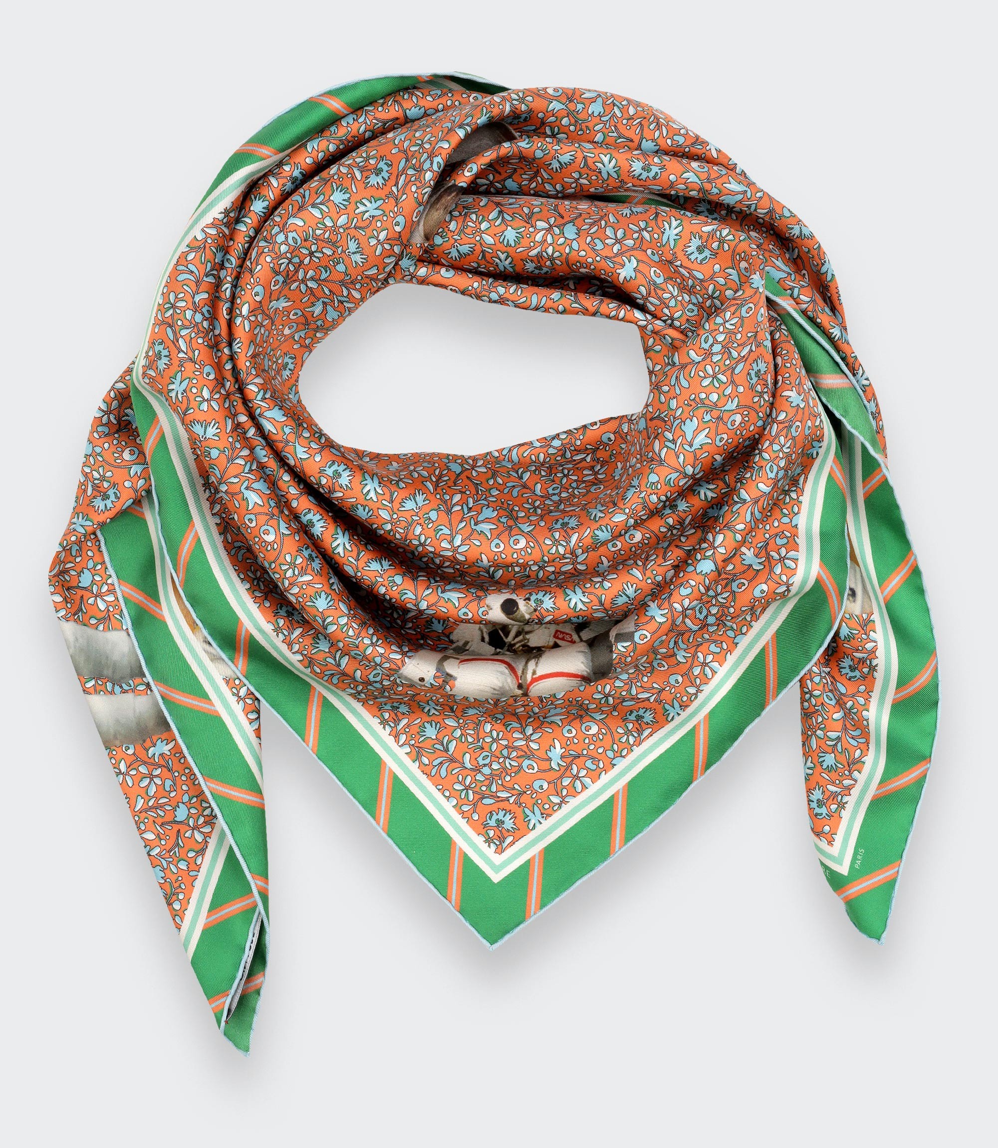 Spationaute Orange Silk Scarf - Cinabre Paris