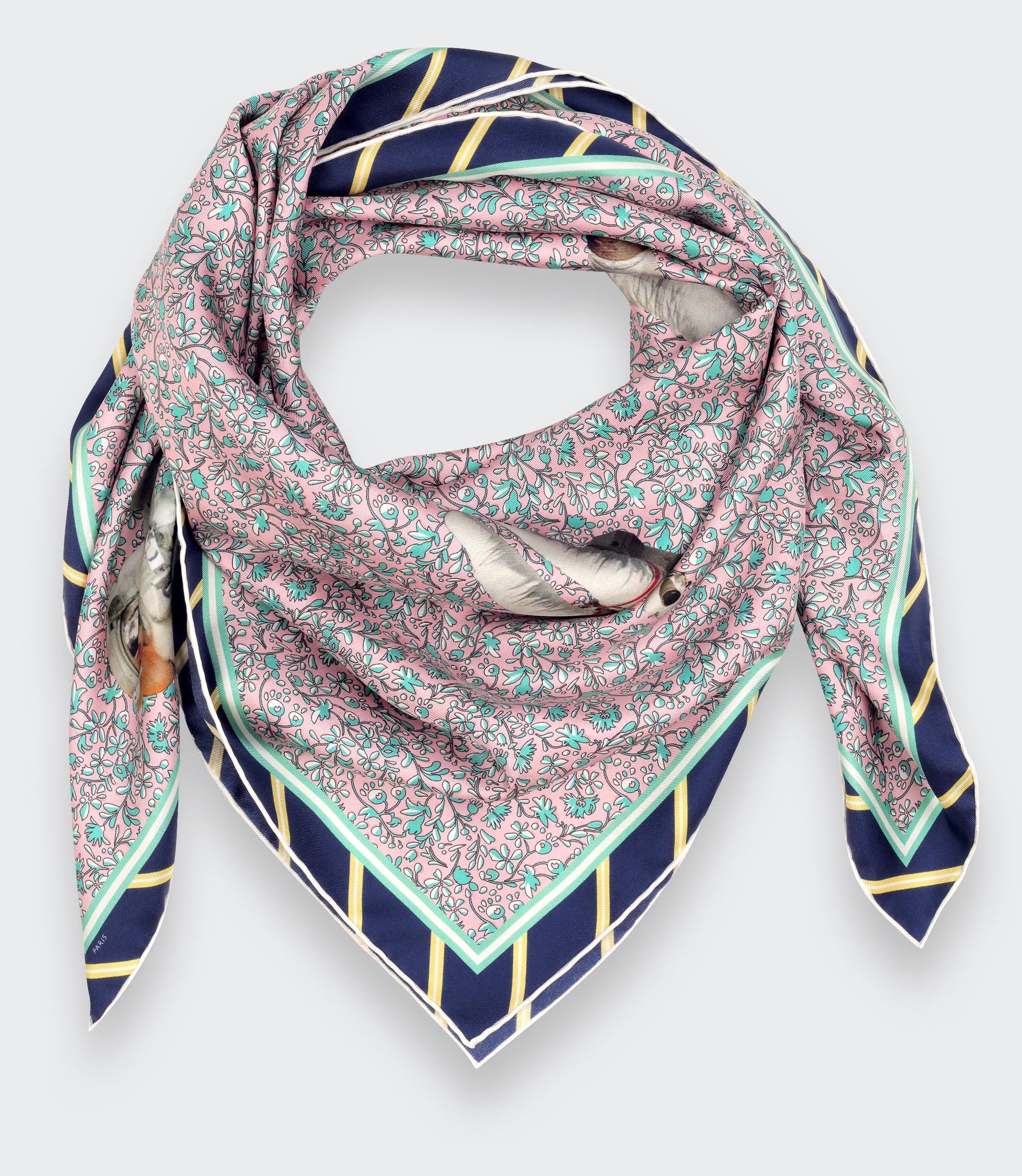 Spationaute Pink Silk Scarf - Cinabre Paris