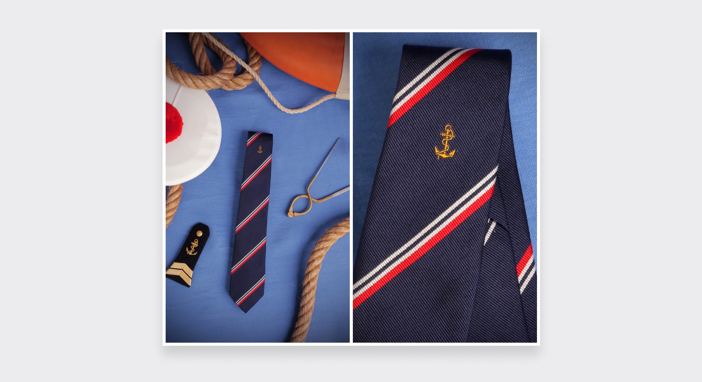 &quot;Marine Nationale&quot; Tie - Made in France - Cinabre Paris