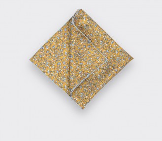 Mustard Flowery Pocket Square