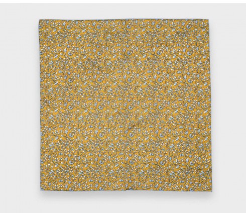 Mustard Flowery Pocket Square