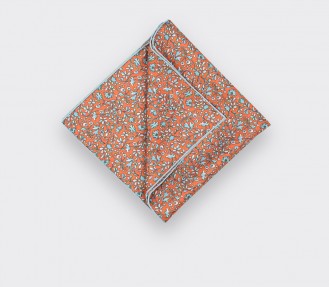 Orange Flowery Pocket Square