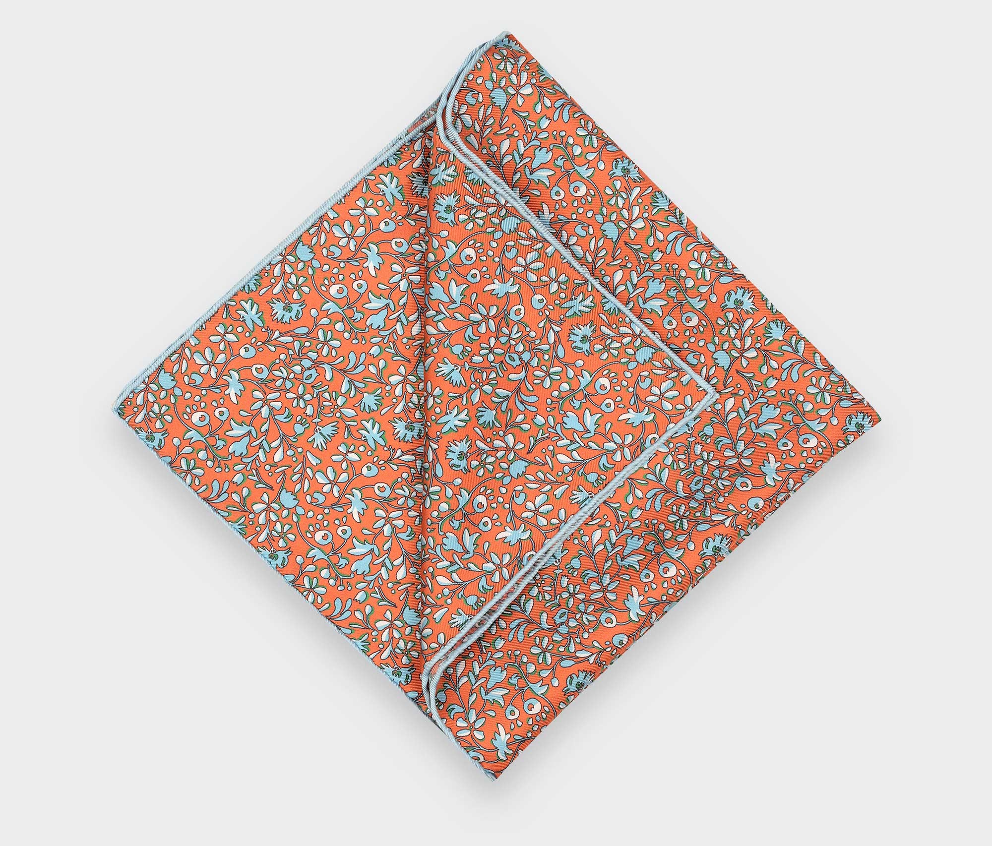 Orange Flowery Pocket Square