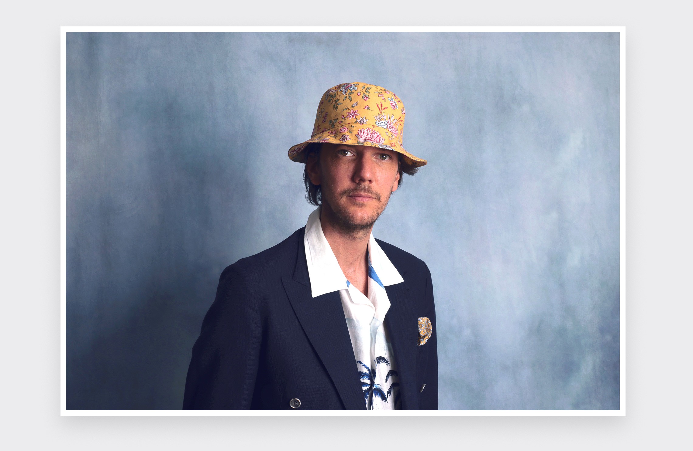 Mustard Flowery Bucket Hat - Made in France - Cinabre Paris