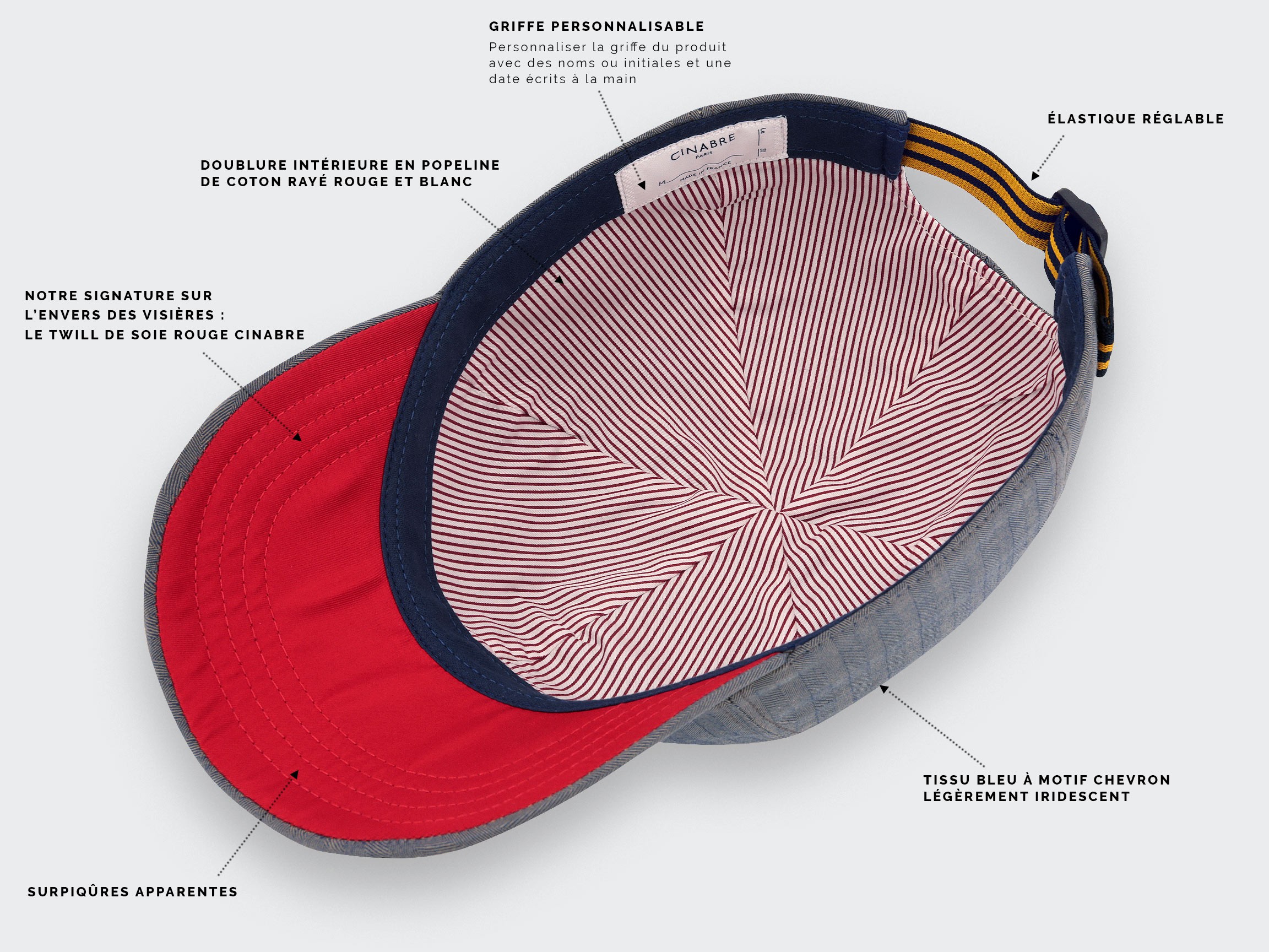 Casquette Chevron n°2 - made in France - Cinabre Paris