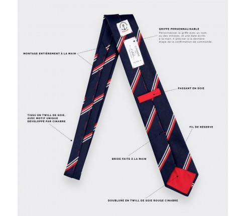 "Marine Nationale" Tie - Made in France - Cinabre Paris