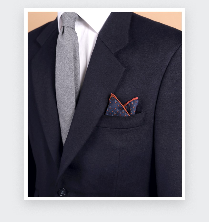 Navy Blue Grand Pan Pocket Square