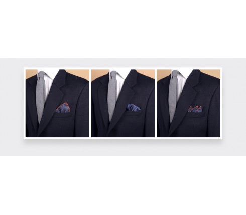 Navy Blue Grand Pan Pocket Square