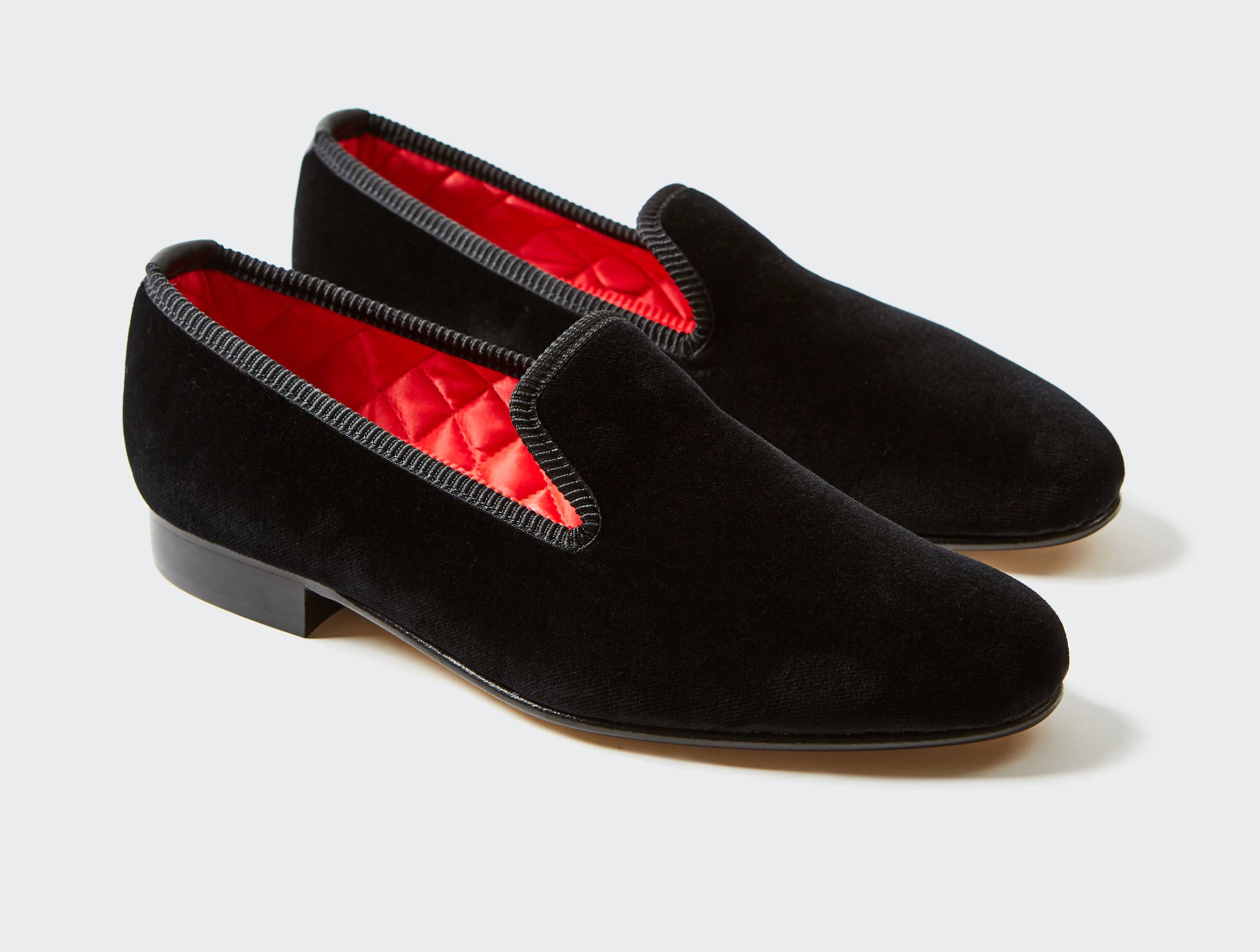 Black Velvet Albert slippers