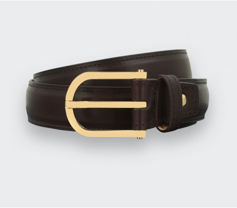 CINABRE Paris - Ceinture Cuir Marron foncé