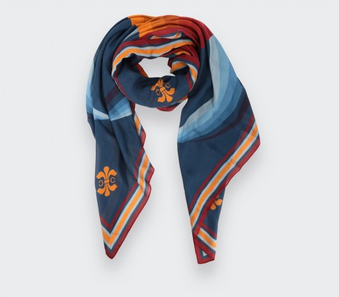 Blue Orange Cité Bergère Scarf - Cinabre Paris