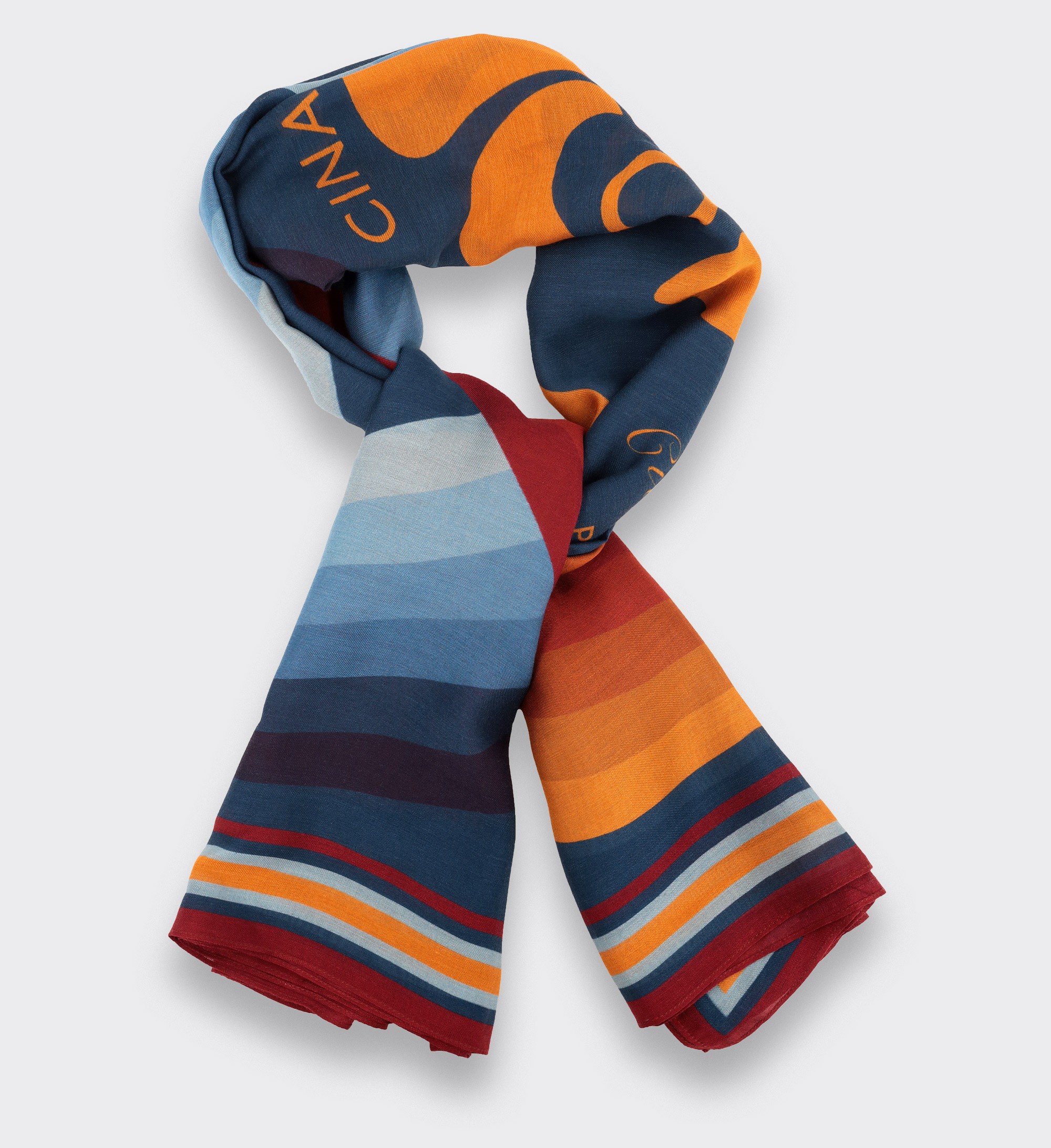 Blue Orange Cité Bergère Scarf - Cinabre Paris