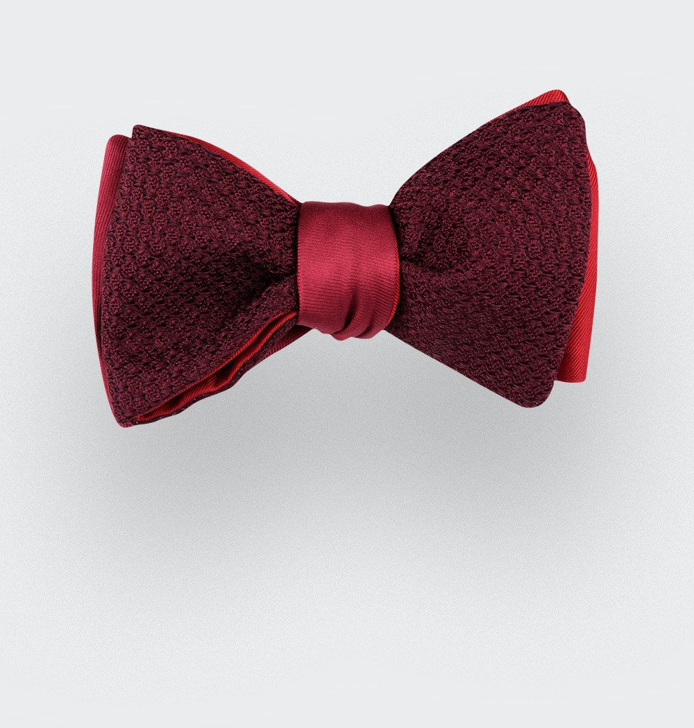 Burgundy Grenadine Silk Bow Tie