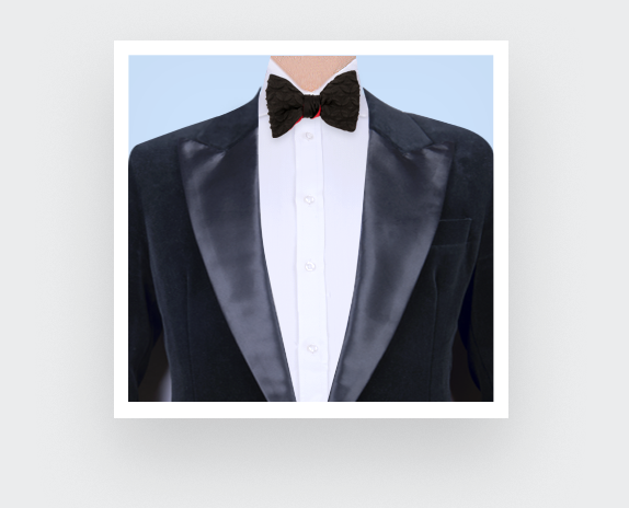 Black reliefs Bow Tie - Cinabre Paris