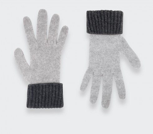 Grey Regenerated Cashmere Gloves - Cinabre Paris