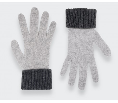 Grey Regenerated Cashmere Gloves - Cinabre Paris