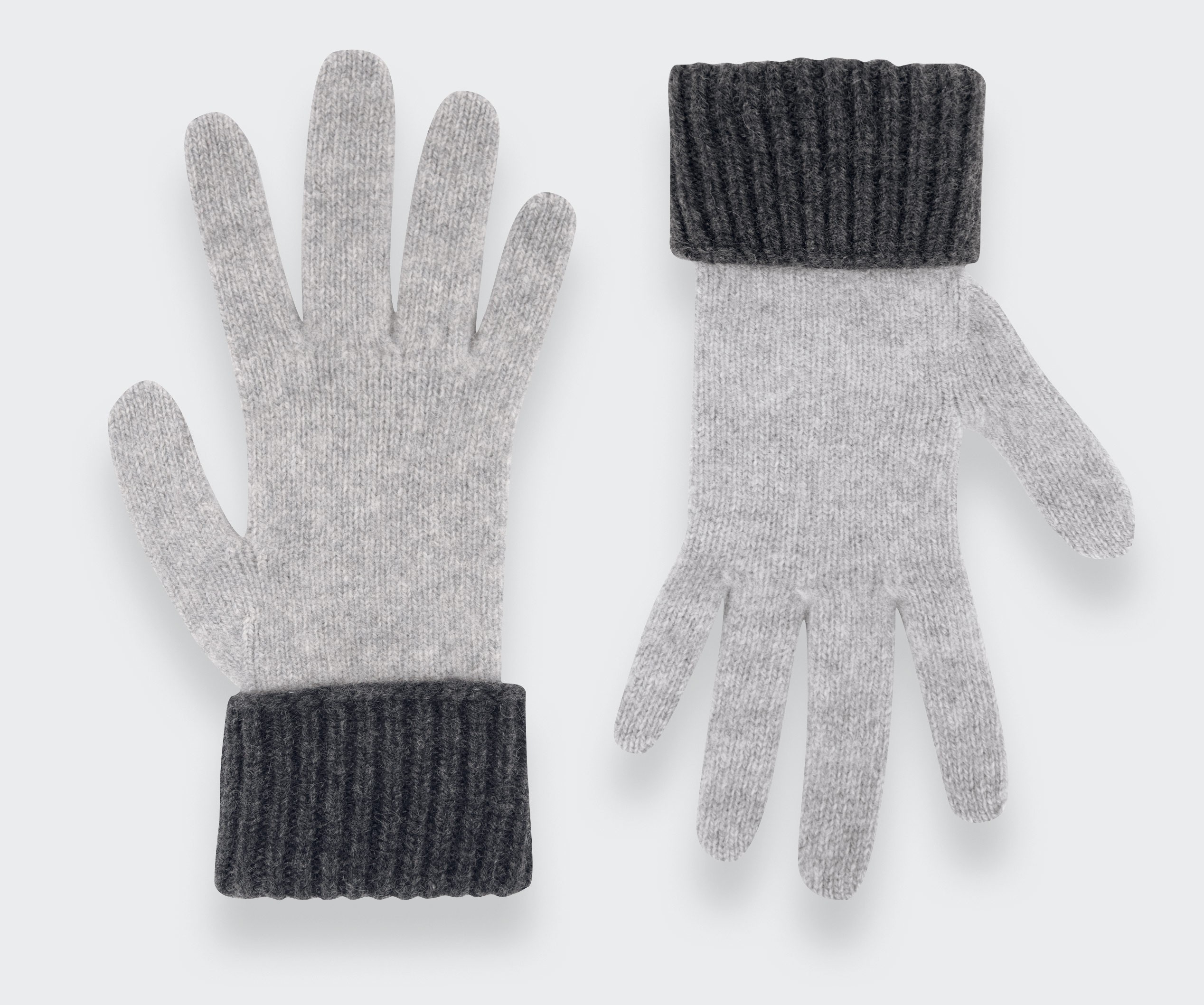 Grey Regenerated Cashmere Gloves - Cinabre Paris