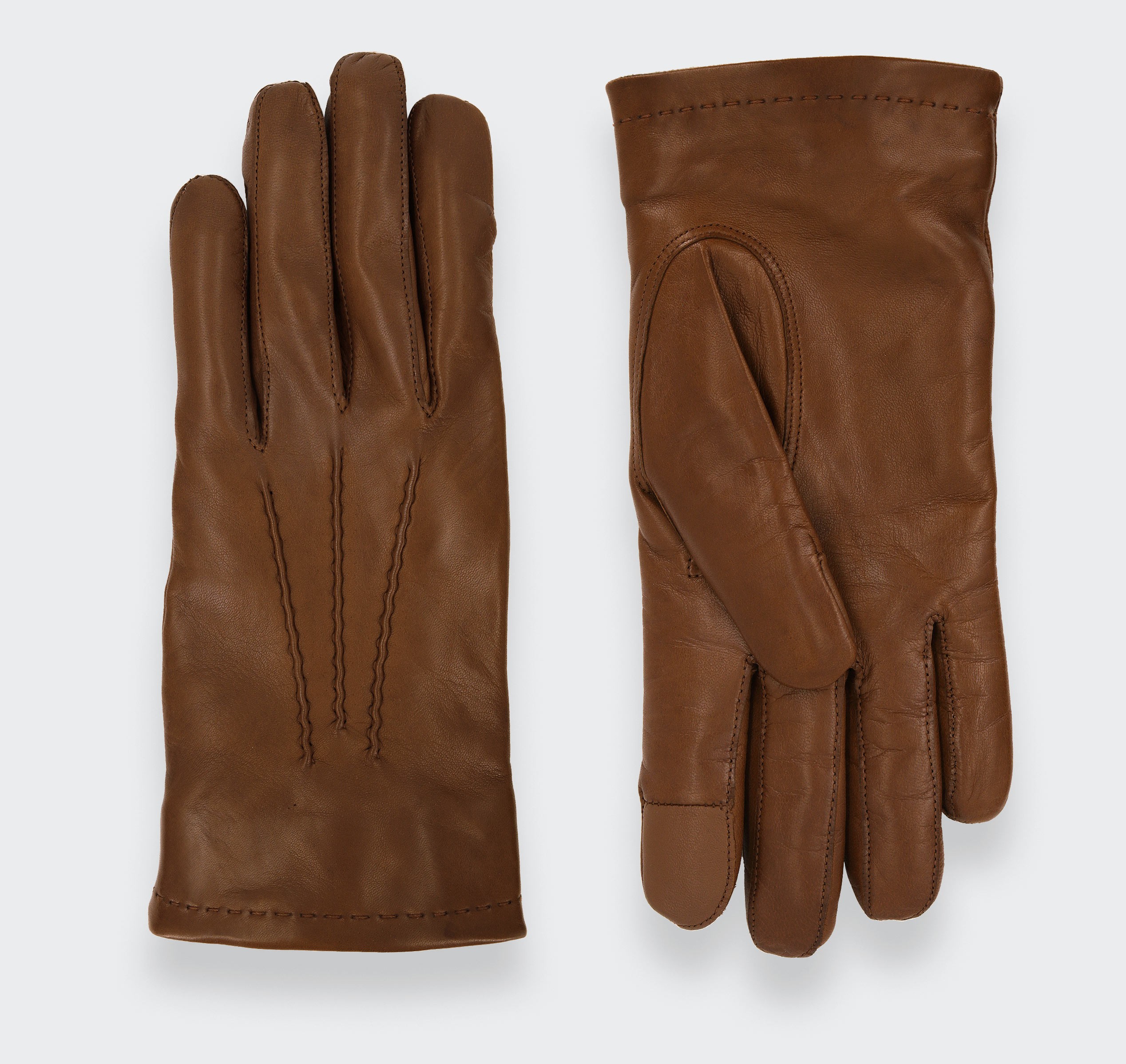 Gants en cuir d'agneau marron - CINABRE Paris