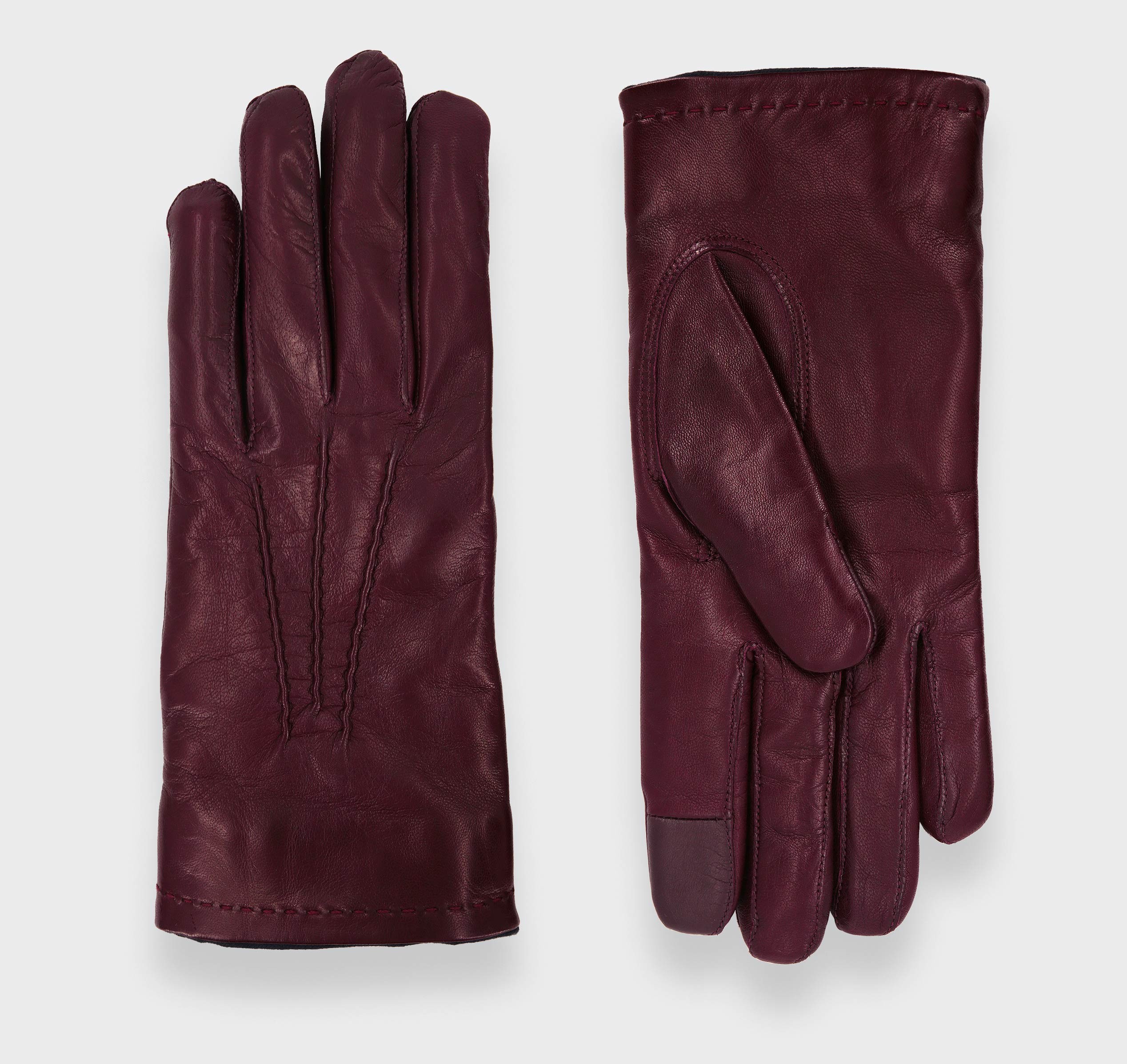 Gants en cuir d'agneau bordeaux - CINABRE Paris