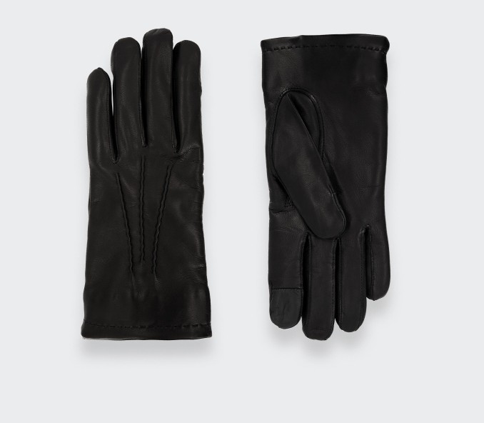 Gants en cuir d'agneau noir - CINABRE Paris