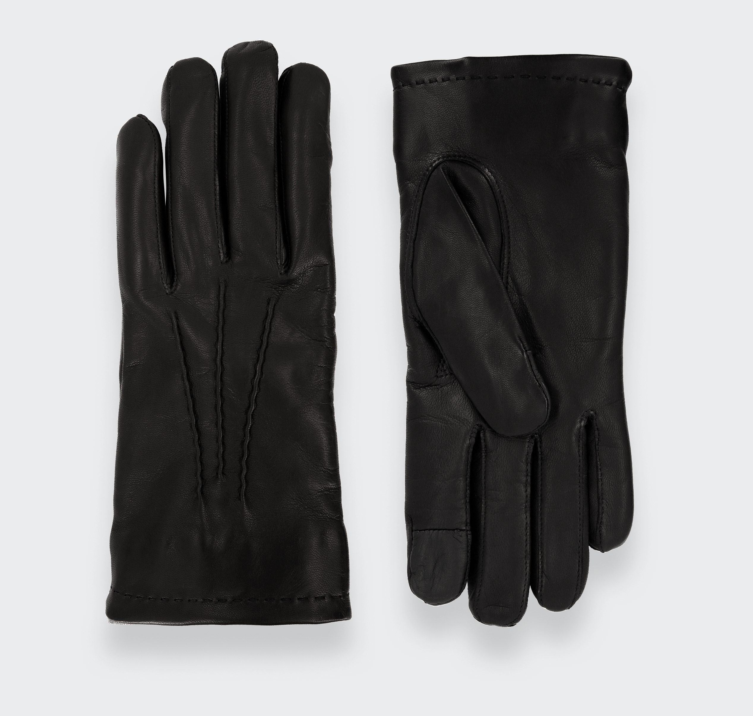 Gants en cuir d'agneau noir - CINABRE Paris