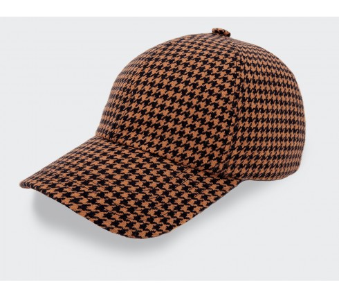 n°4 Houndstooth Cap Cinabre Paris - Made in France